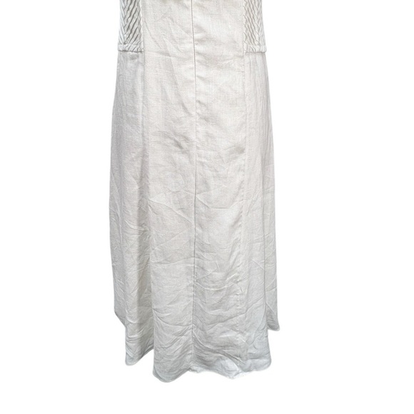 Reiss Etta Linen Sleeveless Corset Midi Dress White Size 10 NEW - Picture 9 of 13